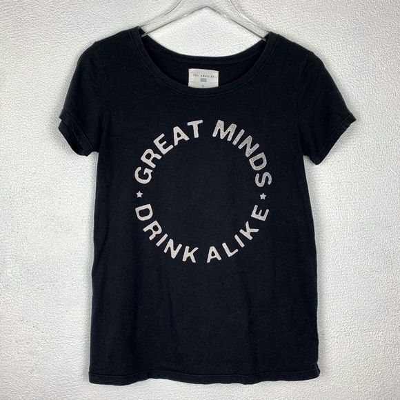 Sol Angeles Tops - Sol Angeles | Great Minds Drink Alike Washed Black Tee